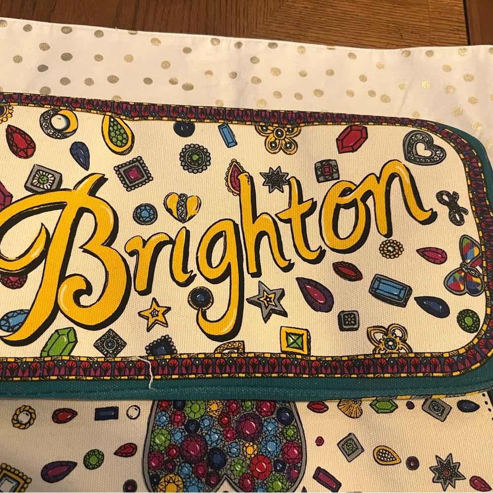 Brighton LOVE Jewel Heart Canvas Tote Bag New Retail $100 - Picture 5 of 12